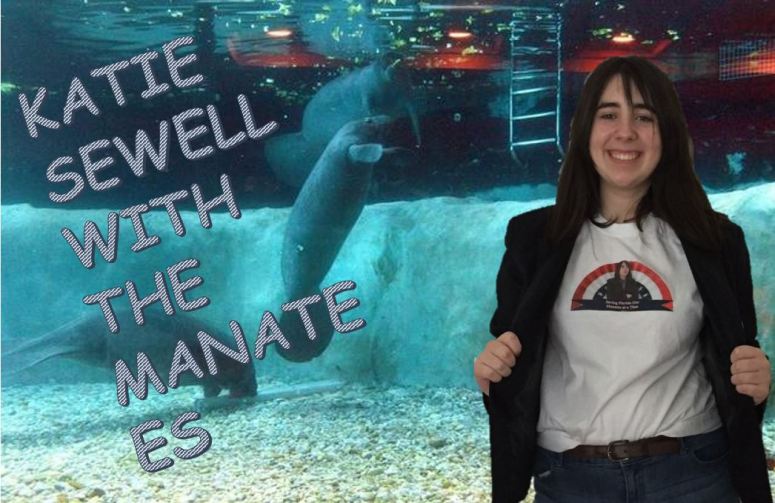 KATIE SEWELL IN AN AQUARIUM